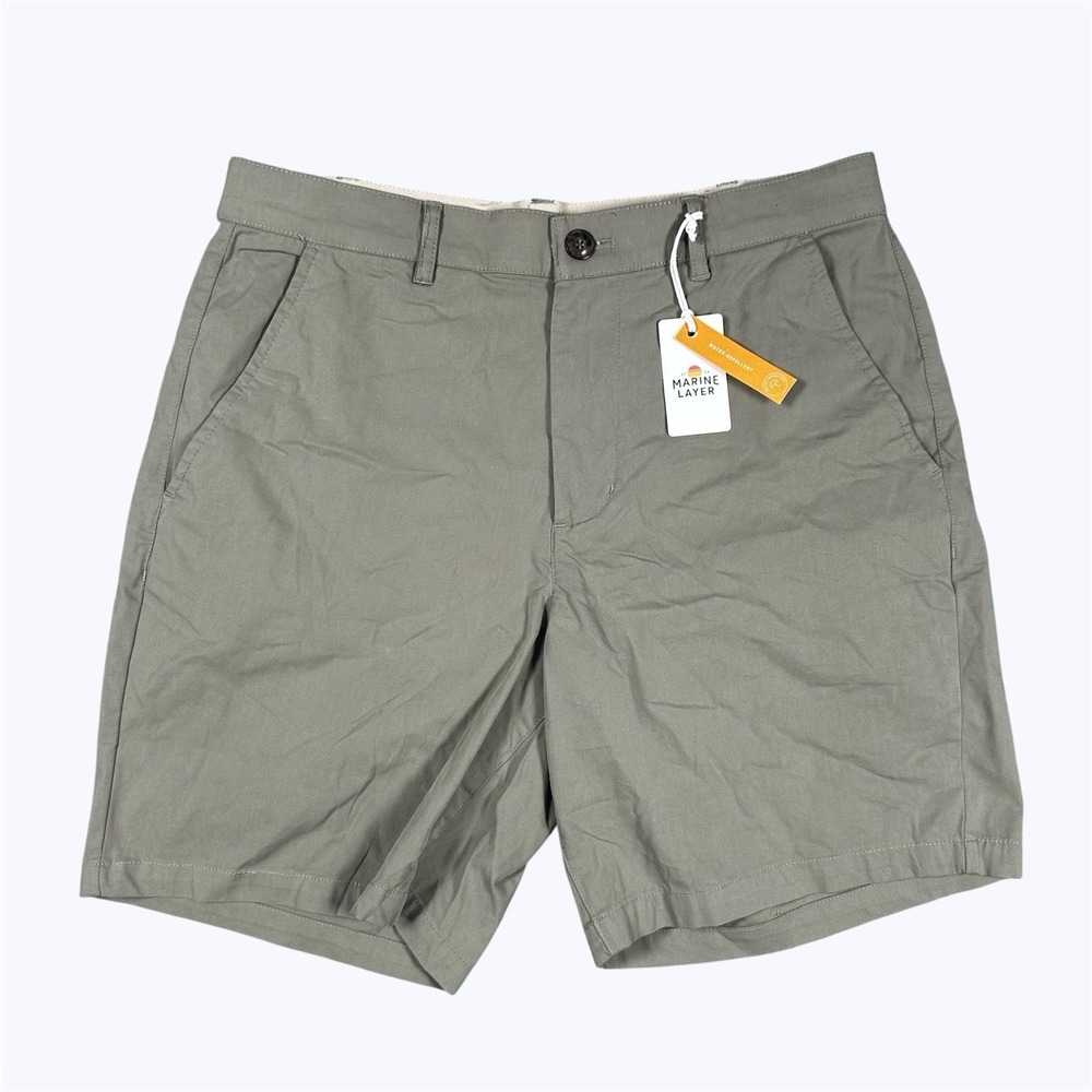NEW Marine Layer Breeze Chino Shorts Green Mens 30x7 Water Repellent Casual NWT